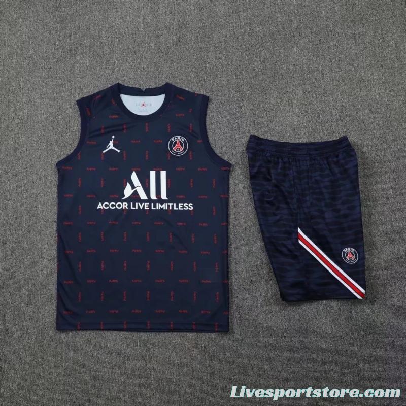 22/23 PSG Pre-match Training Jersey Royal Blue Spotted Vest