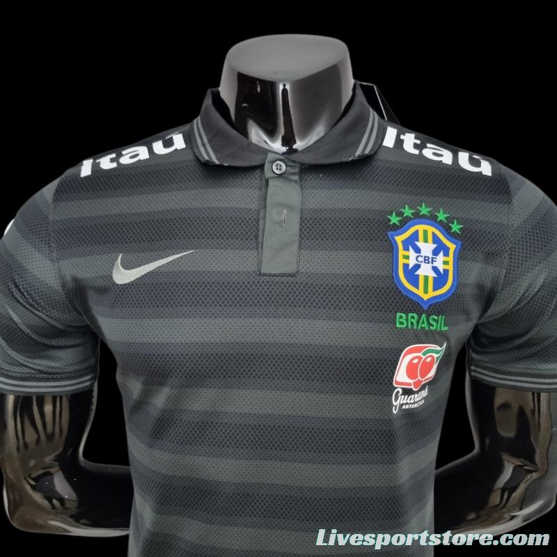 Brazil Polo Black Stripe