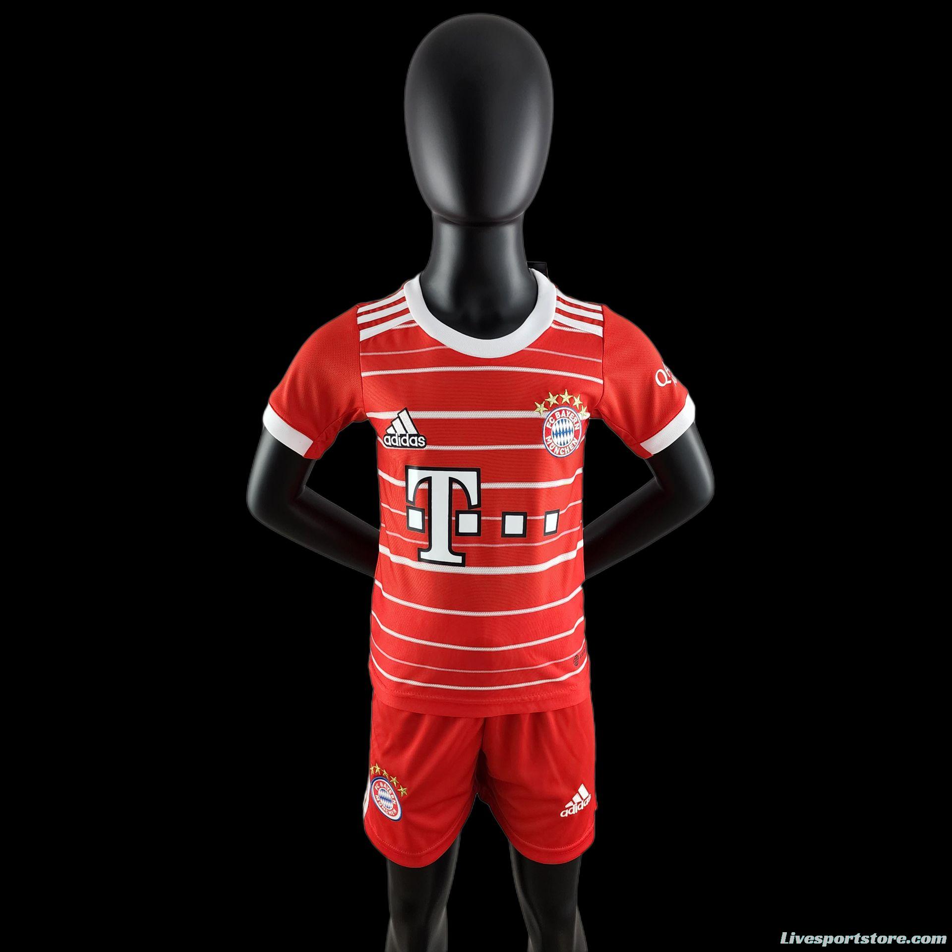 22/23 Kids Kit Bayern Munich Home SIZE16-28 Soccer Jersey