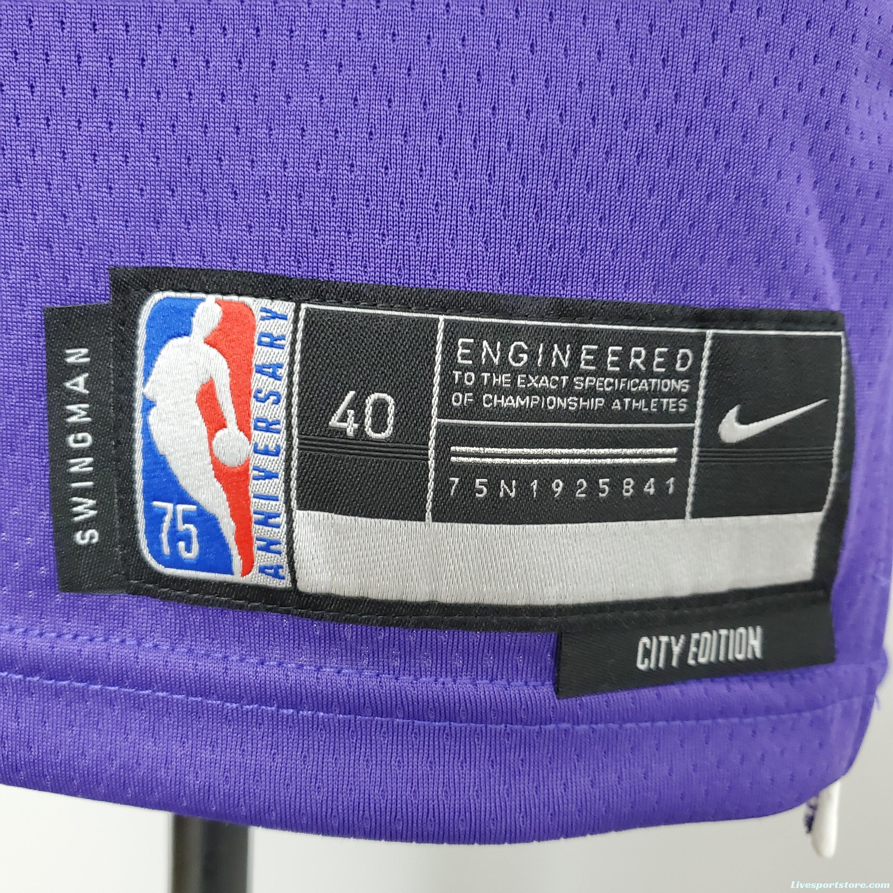 NBA 75th Anniversary Kings Williams#55 Black Purple