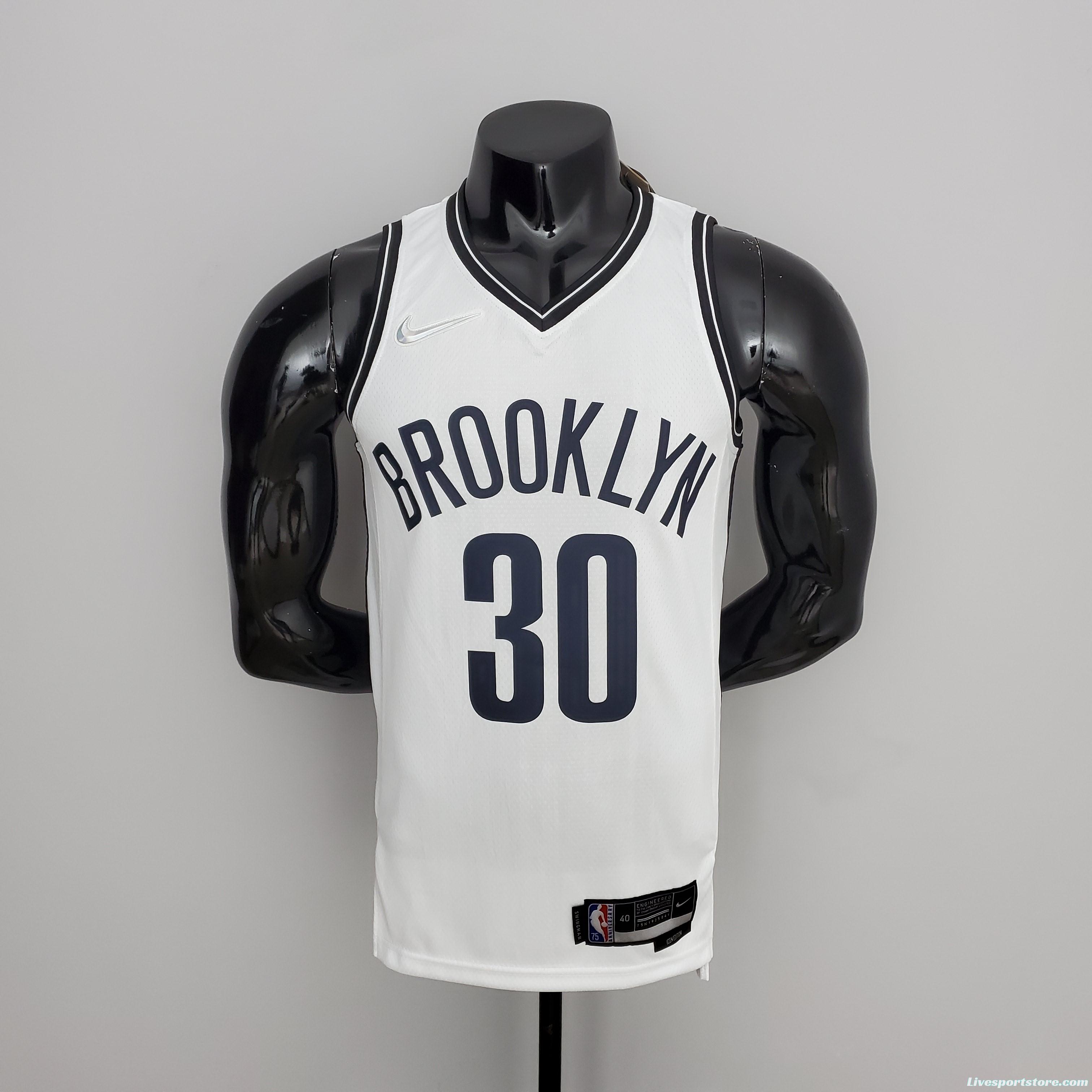 NBA 75th Anniversary Curry #30 Nets White Jersey