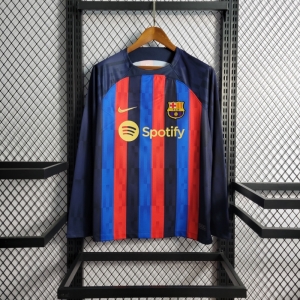 22/23 Long Sleeve Barcelona Home Soccer Jersey