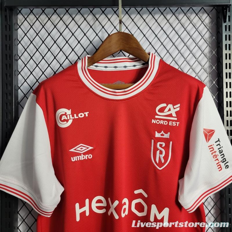 22/23 Reims Home Soccer Jersey