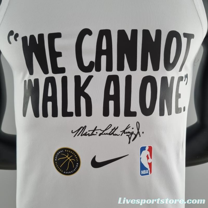 2022 Nike White Vest Shirts "We Can Not Walk Alone" #K000188