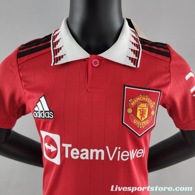 22/23 Kids Manchester United Home SIZE16-28 Soccer Jersey