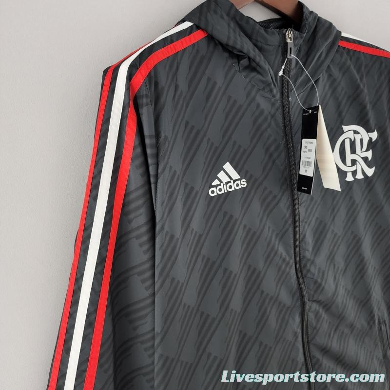 2022 Flamengo Windbreaker Black Red &amp; White Edge