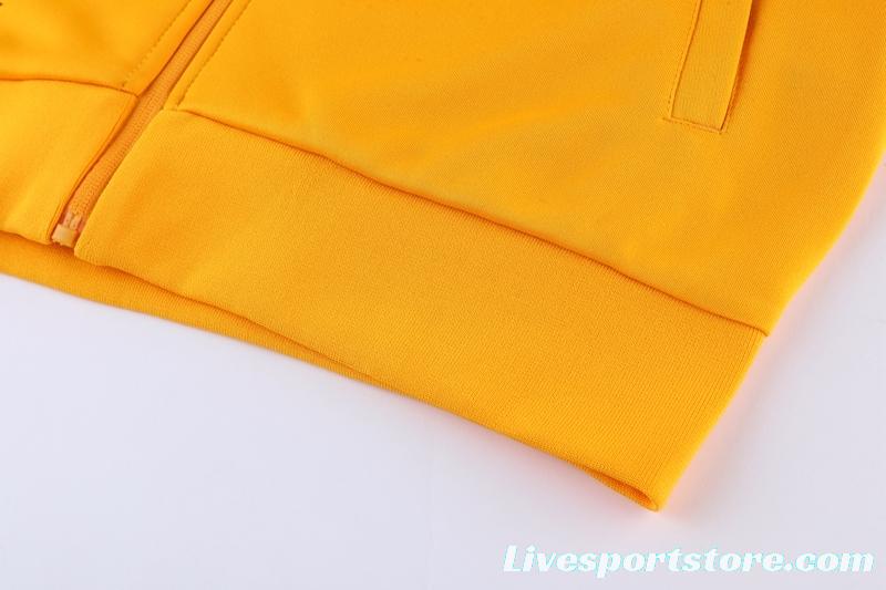 2022 Netherlands Yellow Full Zipper Tracksuit