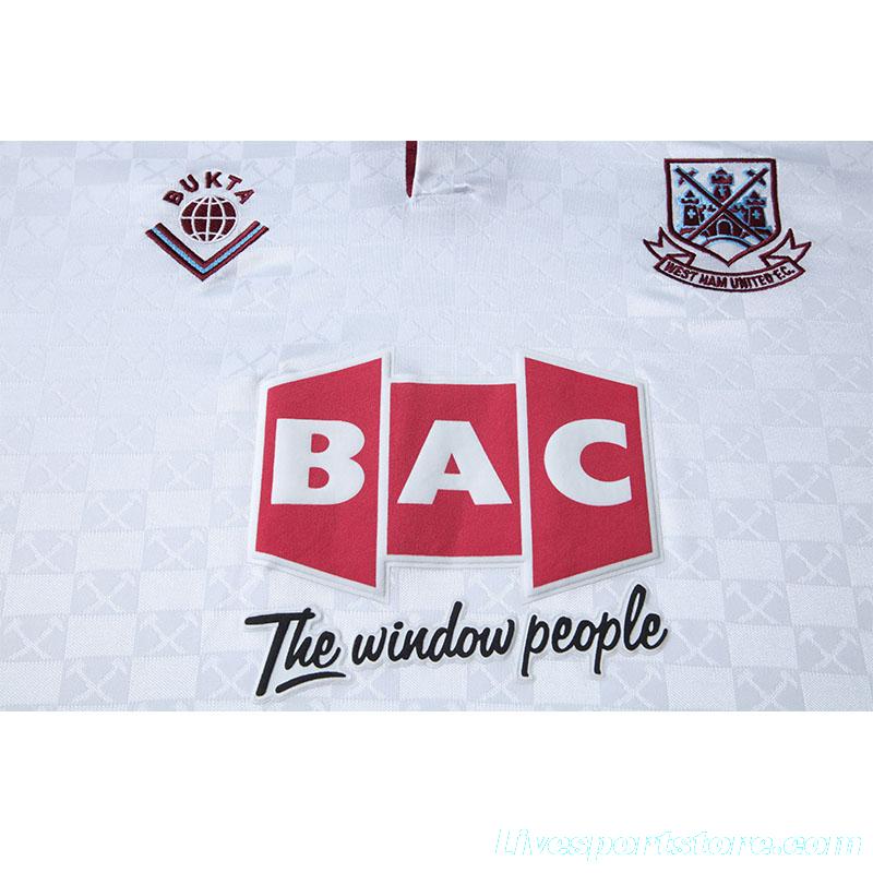 Retro 89/90 West Ham United Away White Jersey