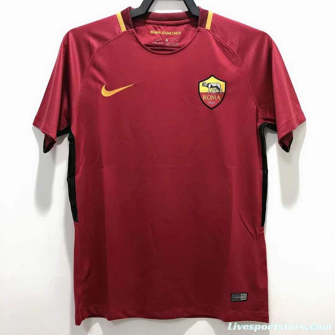 Retro 17/18 Roma Home Soccer Jersey