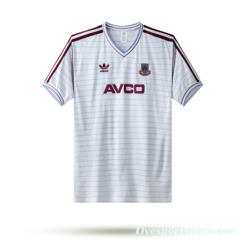 Retro 86/87 West Ham United Away White Jersey