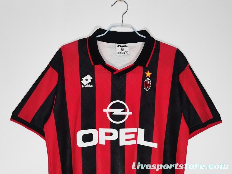 Retro 1995/96 AC Milan Home Soccer Jersey