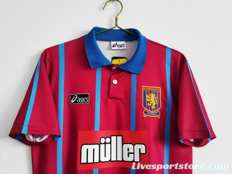 Retro 1993/95 Aston Villa Home Soccer Jersey