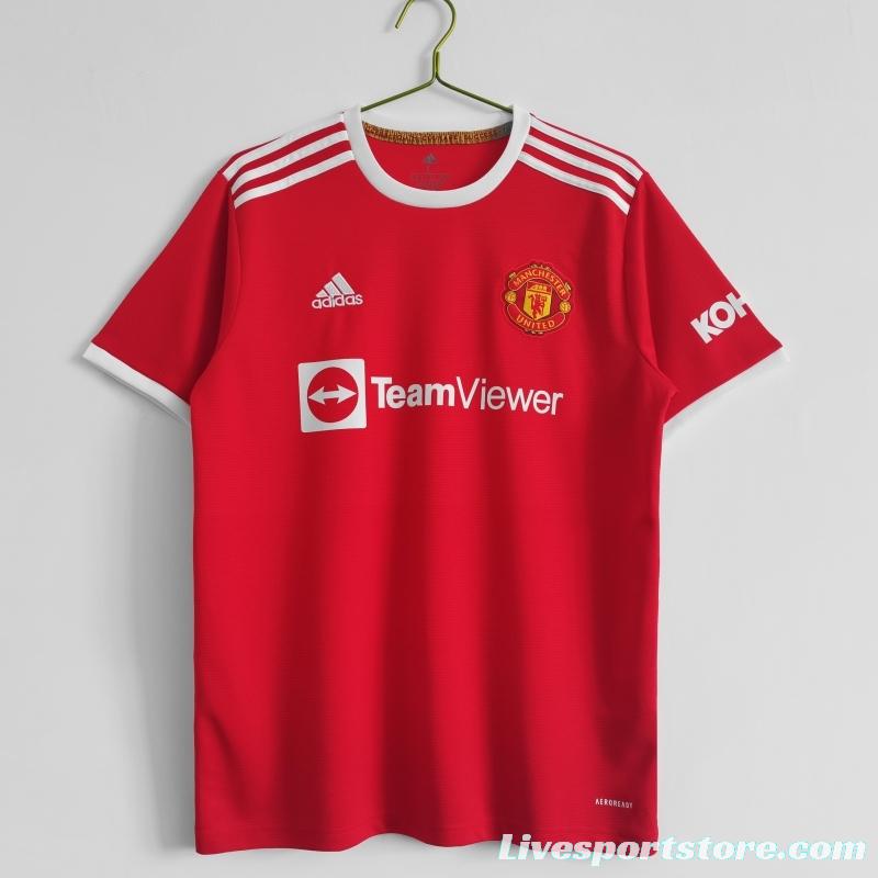 Retro 2021/22 Manchester United Home Soccer Jersey