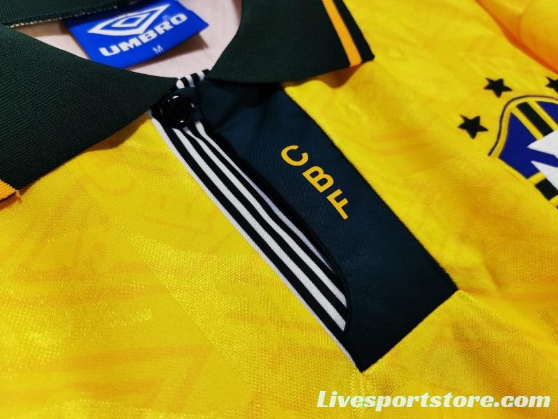 Retro 1991/93 Brazil Home Soccer Jersey