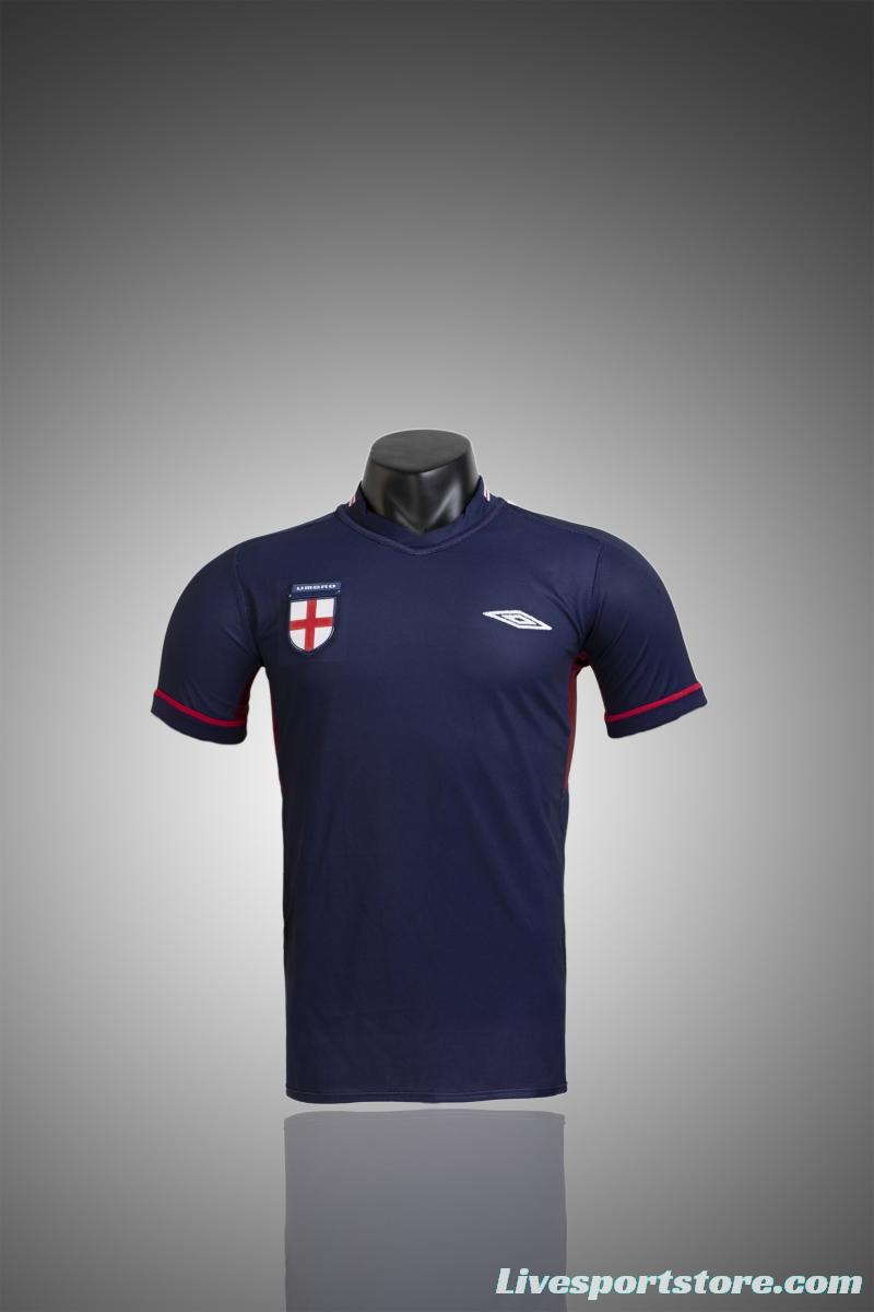 Retro 2002 England Away Reversible (Red/Navy) Soccer Jersey