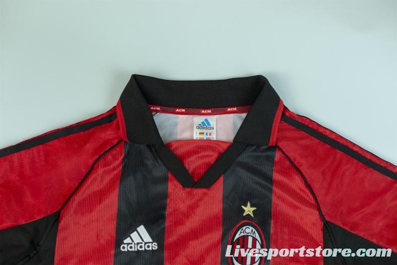 RETRO 98/00 AC Milan Home Soccer Jersey