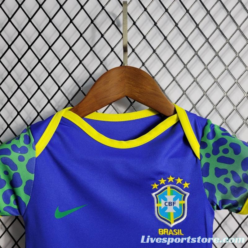 2022 Baby Brazil Away  9-12 Baby Soccer Jersey