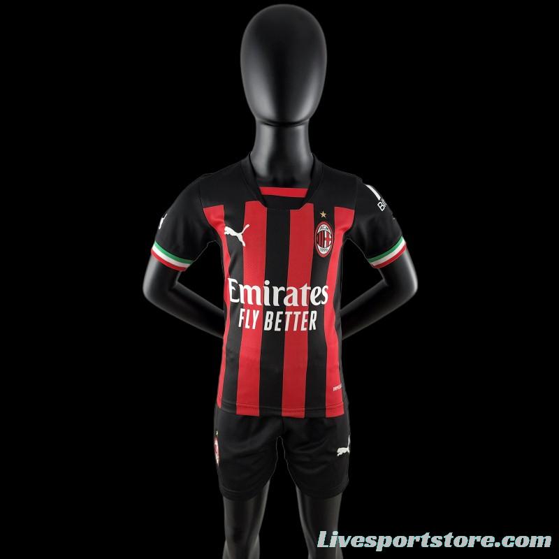 22/23 Kids AC Milan Home SIZE16-28 Soccer Jersey