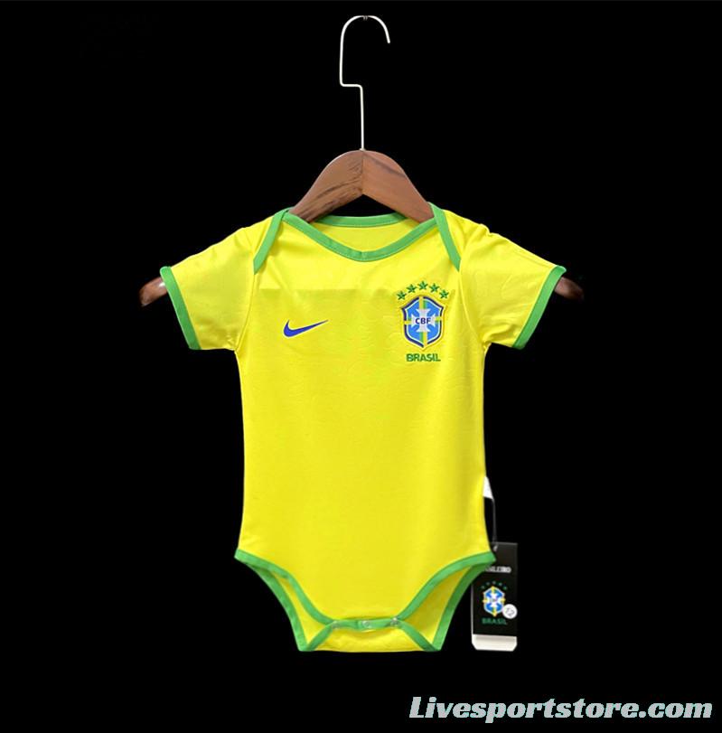 2022 Brazil Home Baby Soccer Jersey