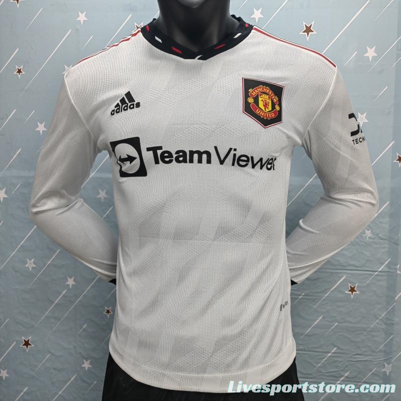 Player Version 22/23 Manchester United Away Long Sleeve Soccer Jersey