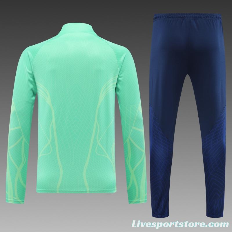 2022 Brazil Green Half Zipper Tracksuit