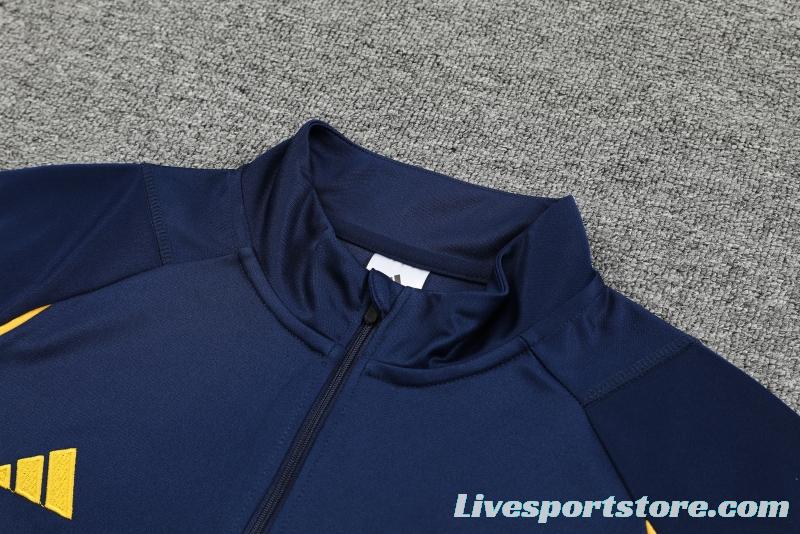 2022 Spain Navy Half Zipper Tracksuit