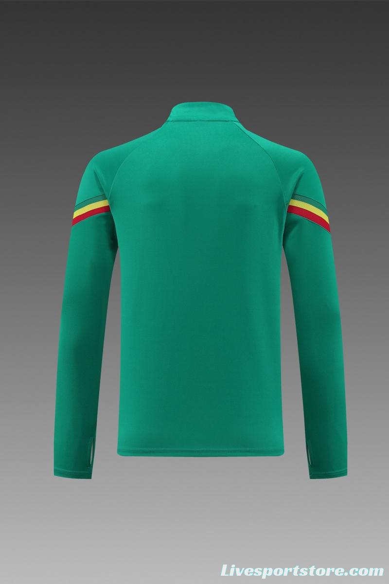 2022 Senegal Green Half Zipper Tracksuit