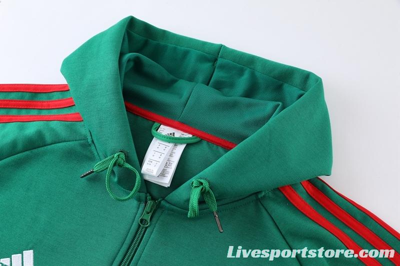 2022 Mexico Green Hoodie Full Zipper Tracksuit