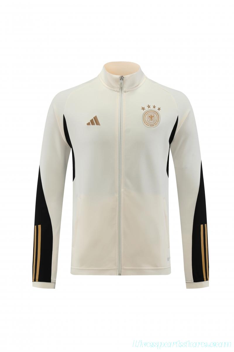 2022 Germany White Full Zipper Tracksuit