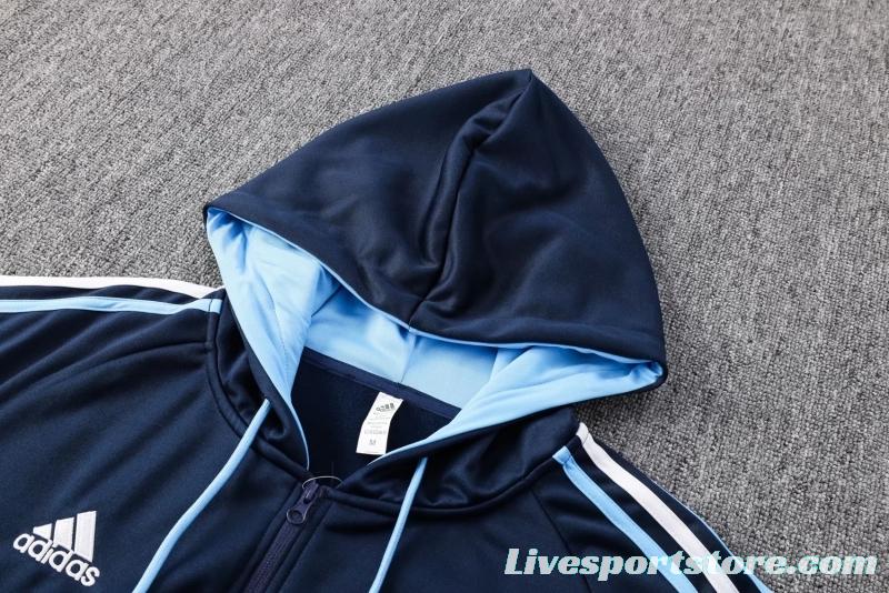 3 Stars 2022 Argentina Navy Full Zipper Hoodie Tracksuit