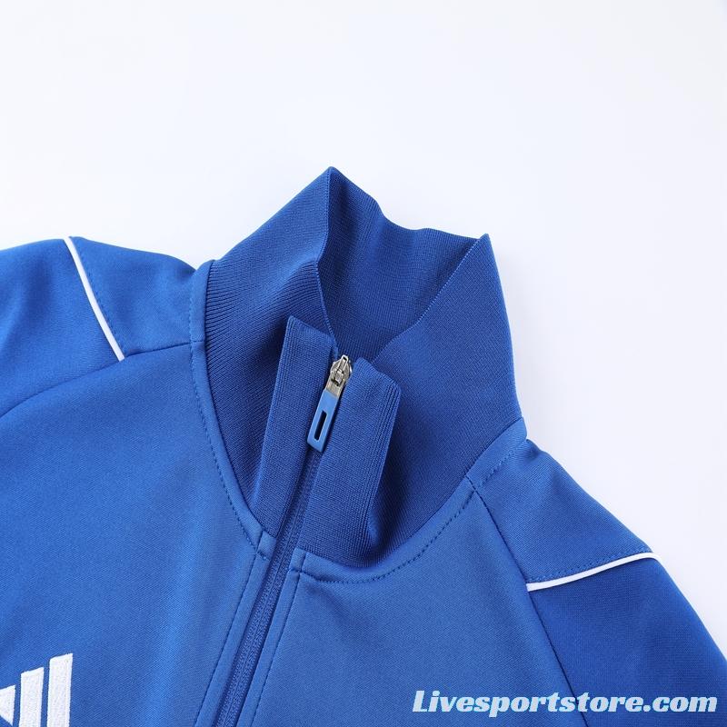 2022 Italy Navy Full Zipper Tracksuit