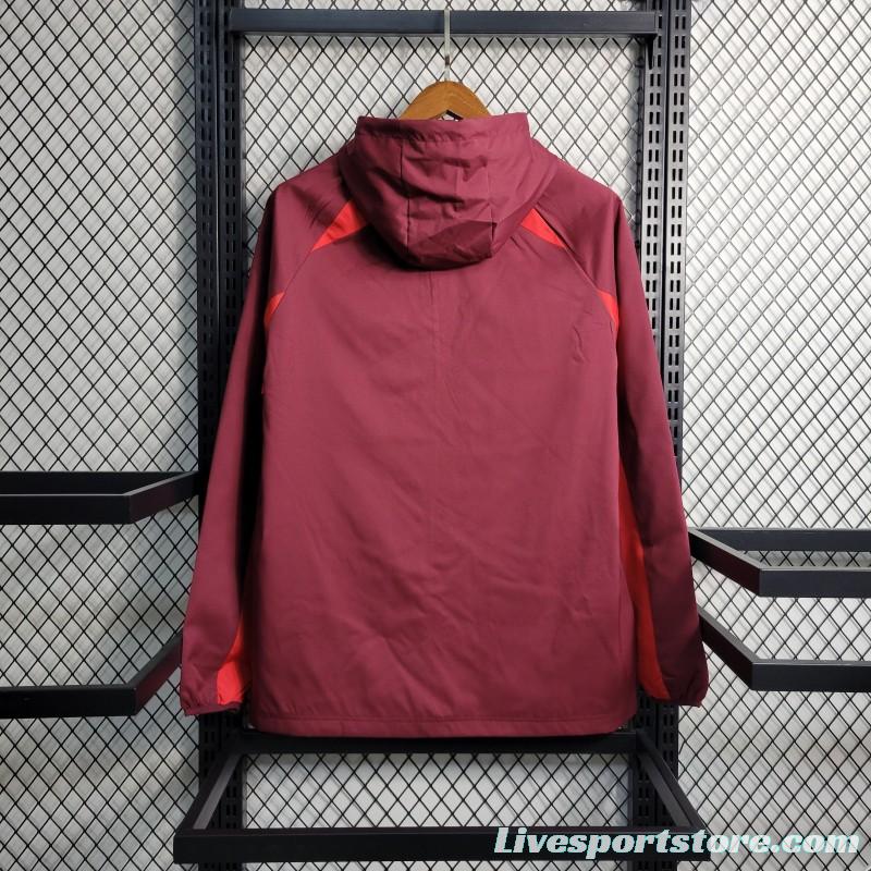 23-24 Barcelona Red Windbreaker