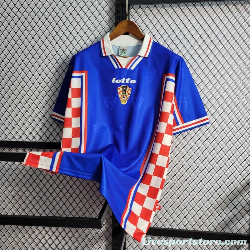 Retro 1998 Croatia Away Blue Jersey