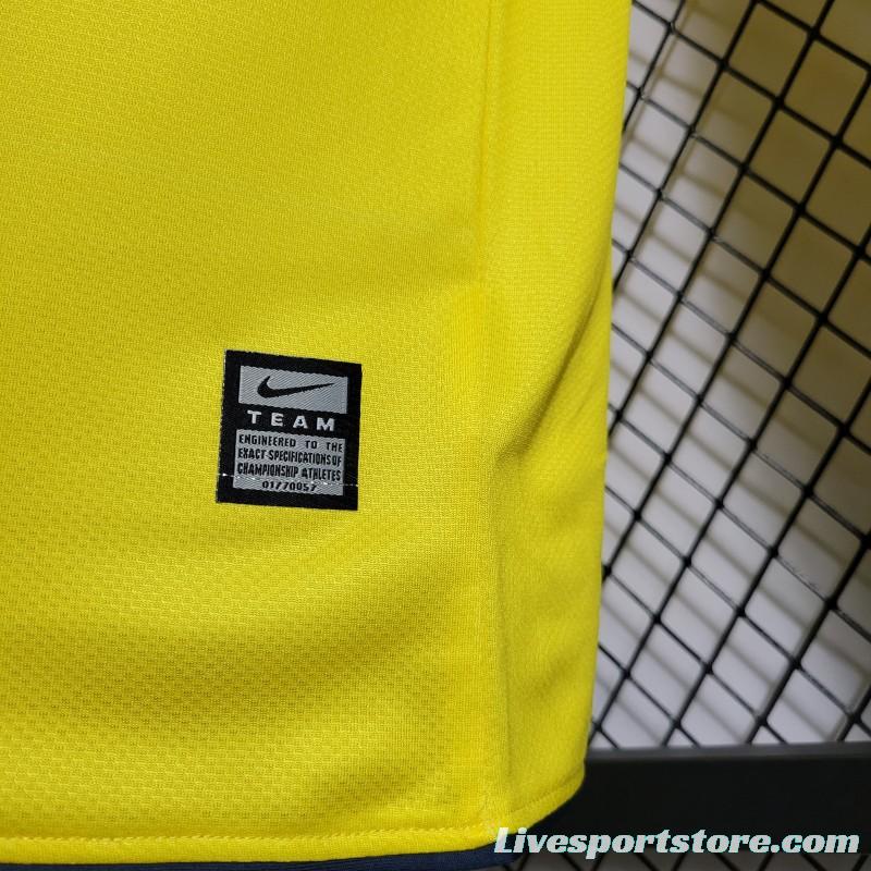 Long Sleeve Retro 08/09 Barcelona Away Yellow Jersey