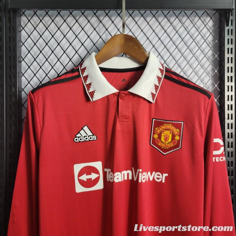 22/23 Long Sleeve Manchester United Home Jersey