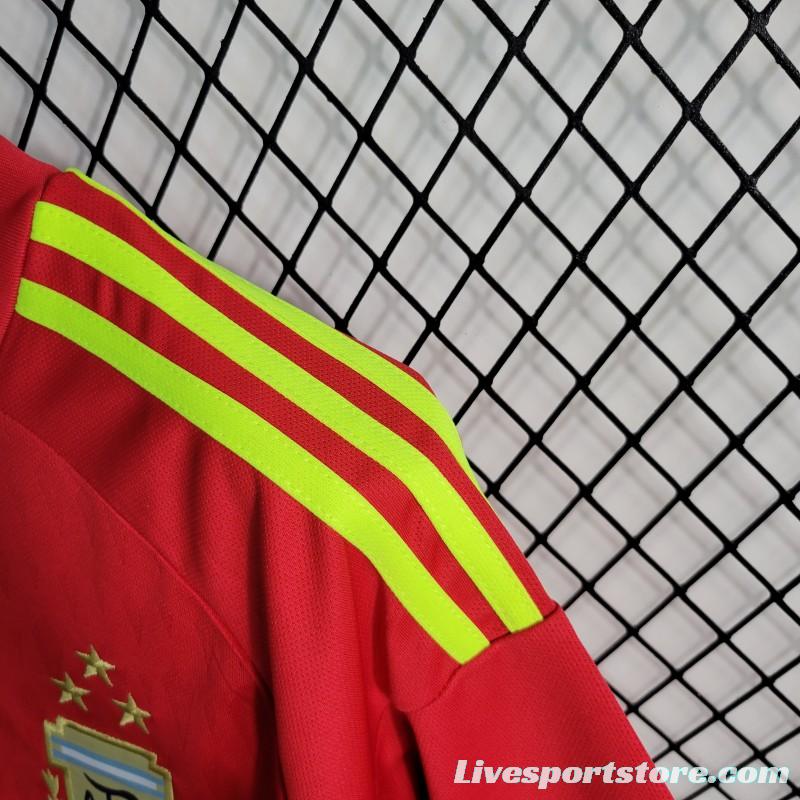 3 Star 2023  Argentina Red Goalkeeper Jersey