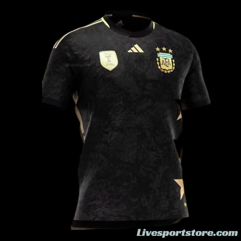 3 Stars 2023 Argentina Black Commemorative Jersey With World Cup Champion Patch