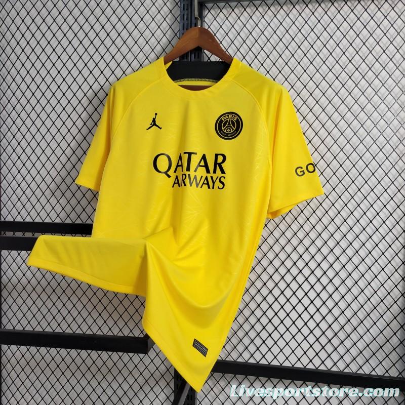 23-24 PSG Forth Pre-Match Yellow Training Jersey