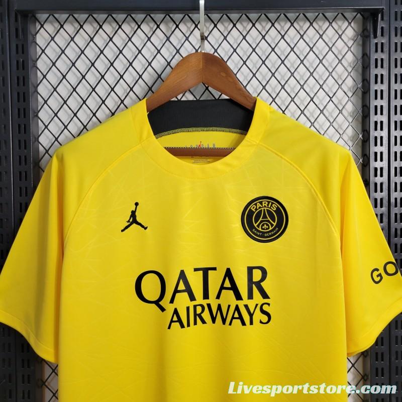 23-24 PSG Forth Pre-Match Yellow Training Jersey