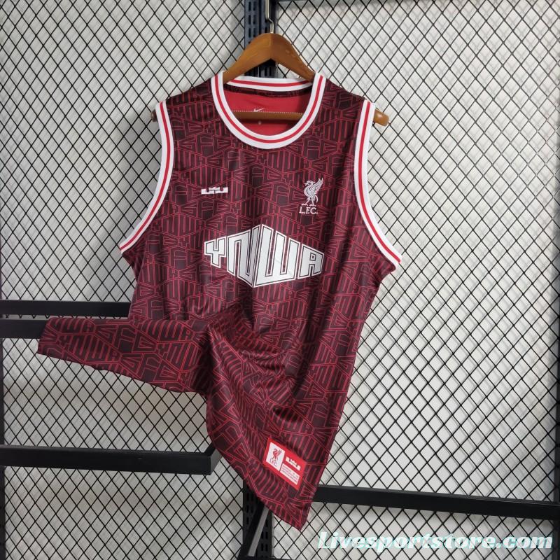 22 23 Liverpool x Lebron Vest Wine Color Jersey