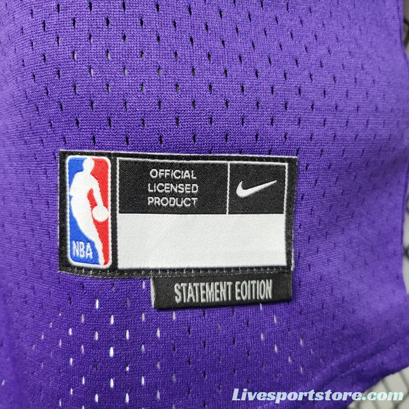 2023 NBA Lakers STATEMENT BASEBALL Purple Jersey