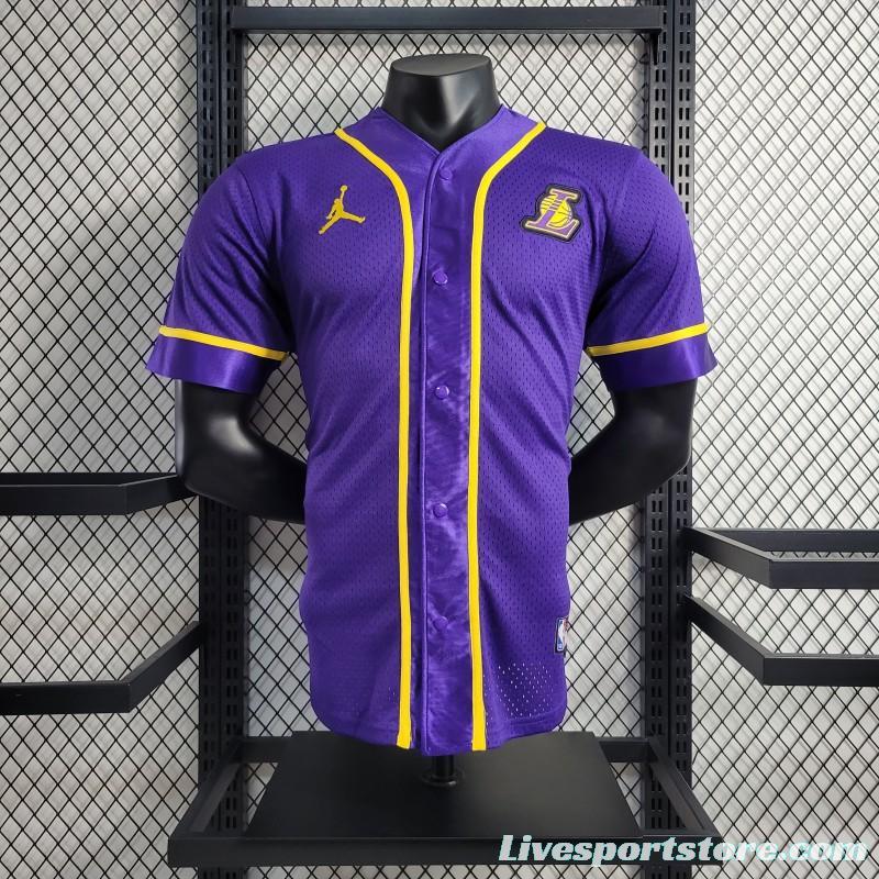 2023 NBA Lakers STATEMENT BASEBALL Purple Jersey