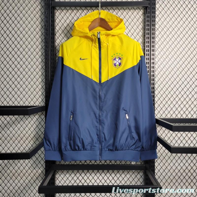 2022 Brazil Yellow Blue Windbreaker