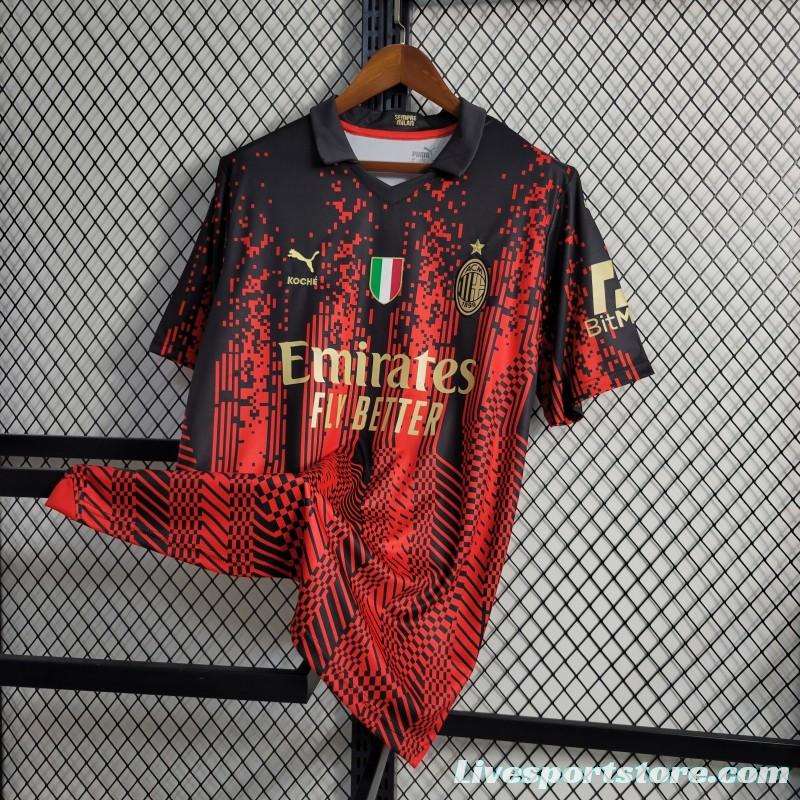 22/23 AC Milan Forth Black Red Jersey