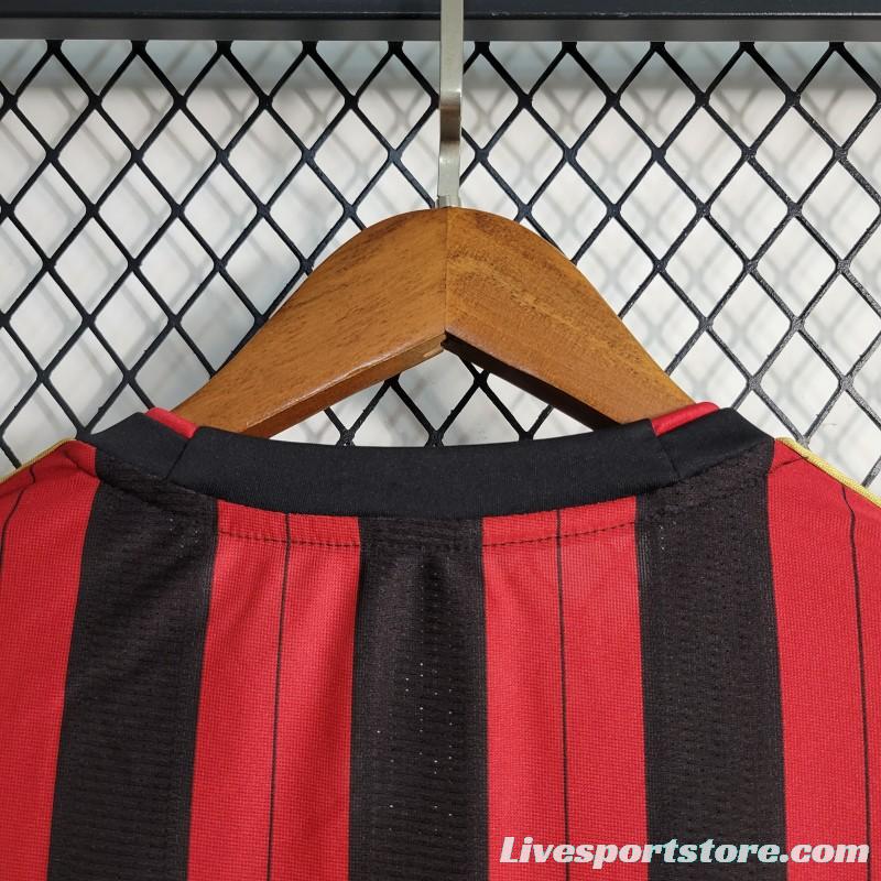 Retro Long Sleeve 2013-14 AC Milan Home Jersey