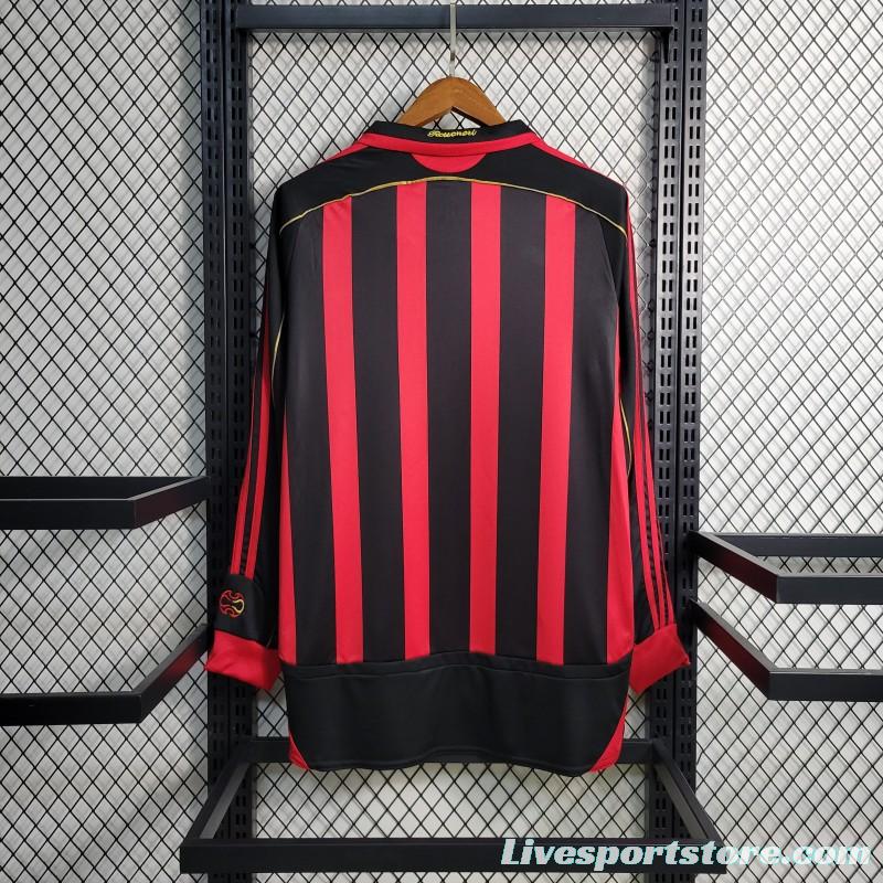 Retro Long Sleeve 2006-07 AC Milan Home Jersey