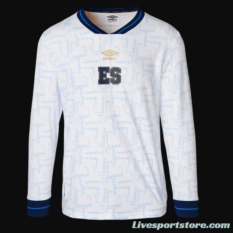 2023 El Salvador Away White Long Sleeve Jersey