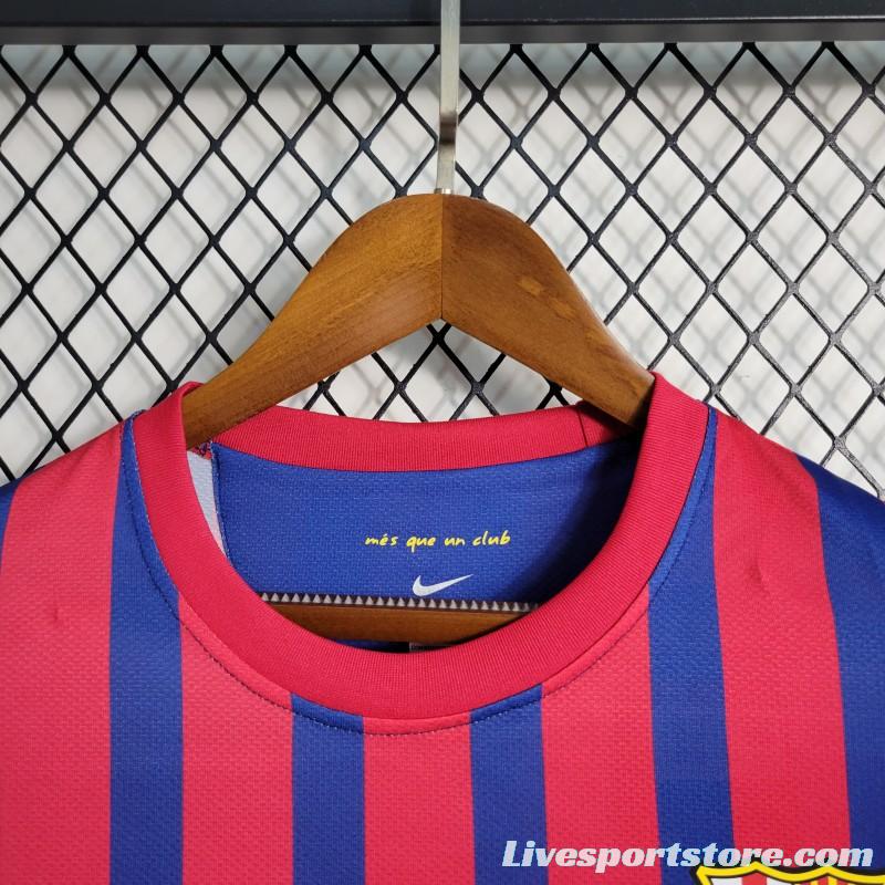 Retro Long Sleeve 11-12 Barcelona Home Soccer Jersey