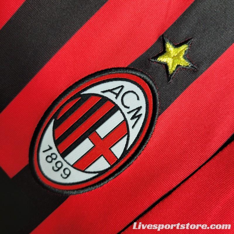 Retro 07-08 AC Milan Home Long Sleeve Jersey