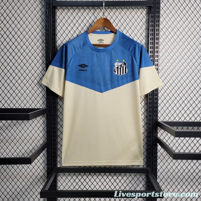 23-24 Santos Training Blue White Jersey